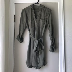 Green button down dress